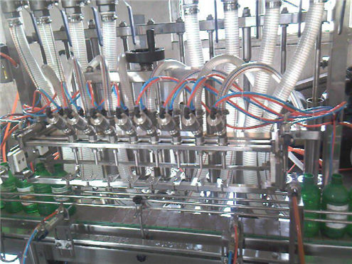 Equip de farciment de líquid automàtic de màquina lineal de 10 caps Abfuellmaschine fuer Fluessigkeit